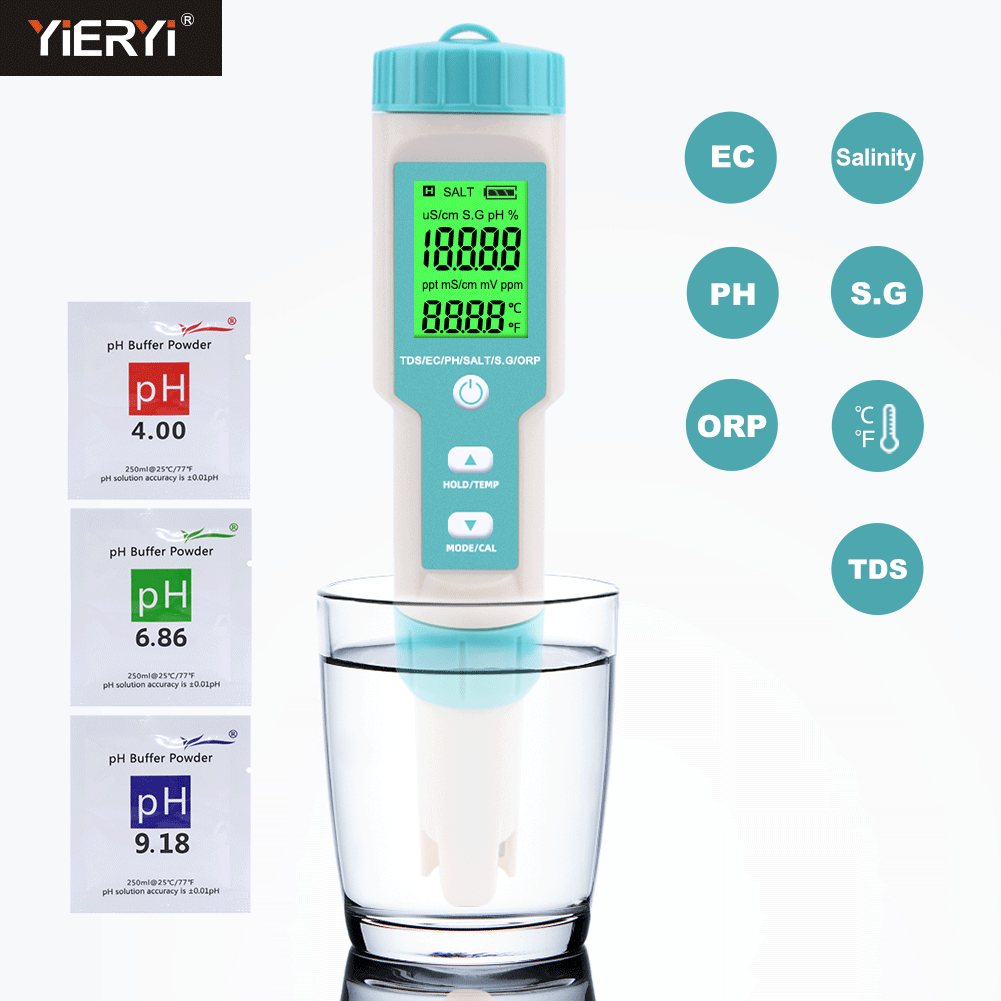 Ph Meter Digital Water Tester - Novo 7 em 1 ph/tds/ec/orp/salinidade/s. G/verificador