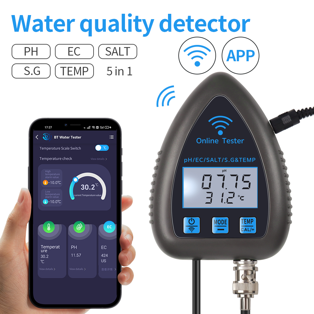 Tuya wifi 5 em 1 medidor de qu - Ph Meter Digital Water Tester avaliação e preço