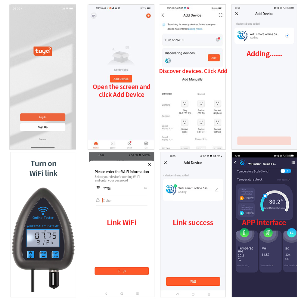 Tuya wifi 5 em 1 medidor de qu - Ph Meter Digital Water Tester avaliação e preço