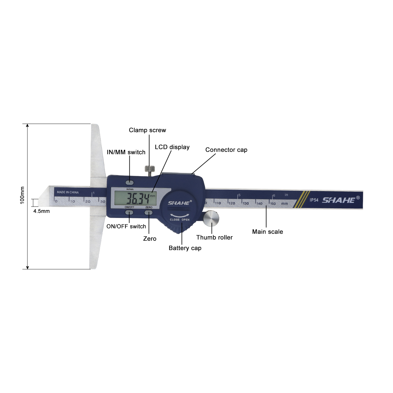 Shahe paquímetro de profundida - Digital Caliper 150Mm Stainless Steel avaliação e preço